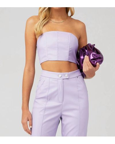 4th & Reckless Tropez Pu Leather Top - Purple