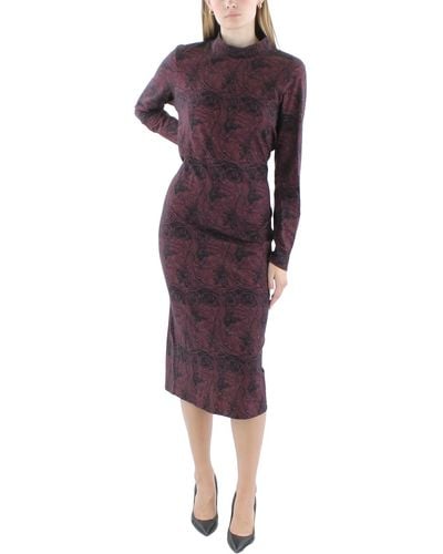 Ted Baker Printed Cotton Bodycon Dress - Purple