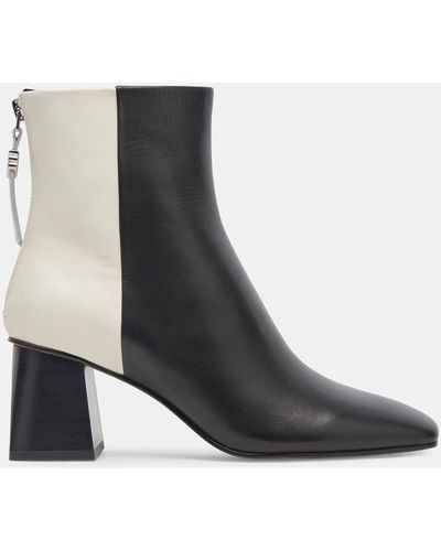 Dolce Vita Fifi H2o Wide Booties Black White Leather