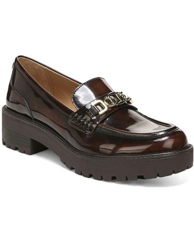 Sam Edelman Teagan Embellished Faux Leather Loafers - Brown
