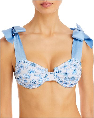 CAPITTANA Ribbon Underwire Bikini Swim Top - Blue