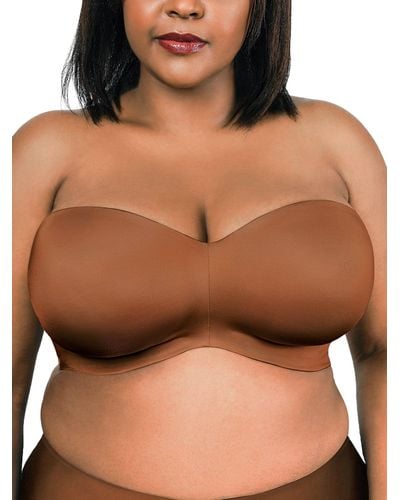 Curvy Couture Smooth Multiway Strapless Bra - Brown