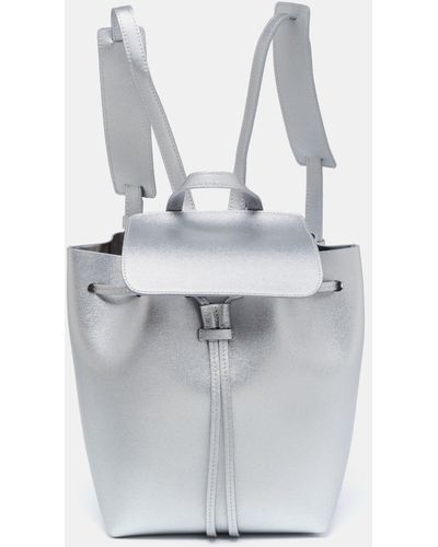Mansur Gavriel Siler/aregnto Leather Backpack - Gray