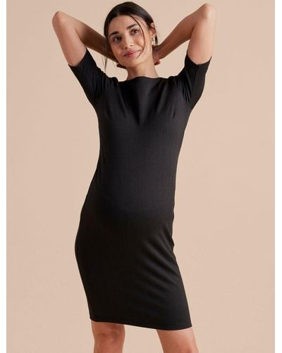 A Pea In The Pod Textured Ponte Maternity Dress - Black