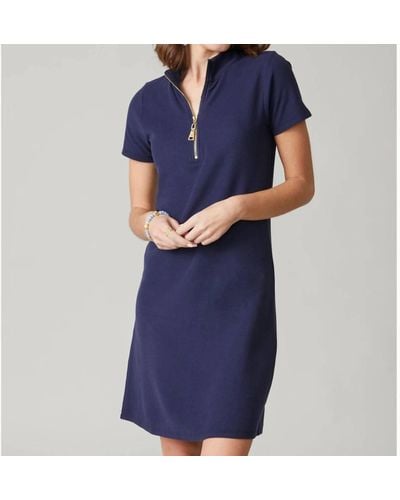 spartina 449 Short Sleeve Serena Pique Dress - Blue