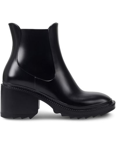 INC Eadin Waterproof Block Heel Rain Boots - Black