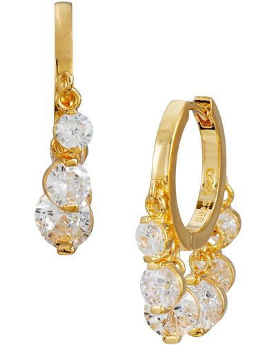 Savvy Cie Jewels 18k Gold Vermeil Multi Circle Cz Dangle Earrings - White