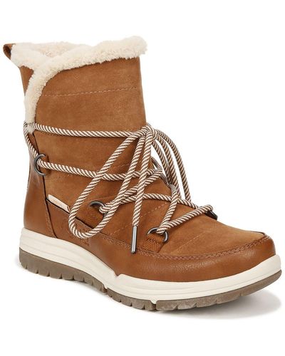 Ryka Alpine Faux Fur Ankle Winter & Snow Boots - Brown