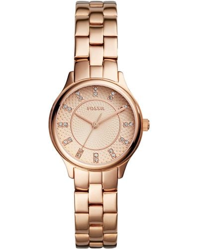 Fossil Modern Sophisticate Three-hand Rose Gold-tone Stainless Steel Watch - Metallic