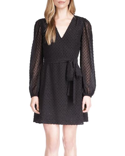 MICHAEL Michael Kors Clip Dot Mini Wrap Dress - Black