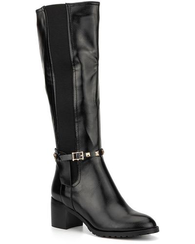 TORGEIS Destiny Faux Leather Knee-high Boots - Black