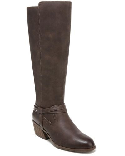 Dr. Scholls Liberate Faux Leather Riding Knee-high Boots - Brown