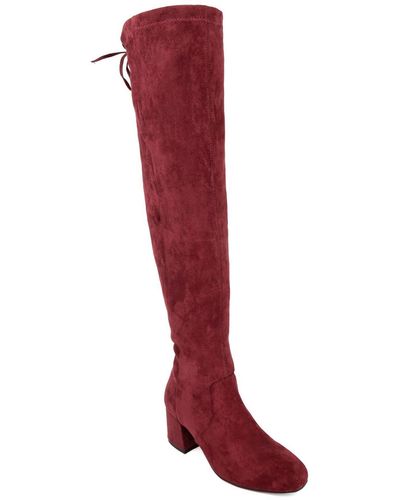 Sugar Zipper Dressy Over-the-knee Boots - Red