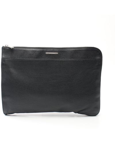 Zegna Clutch Bag Leather - Black