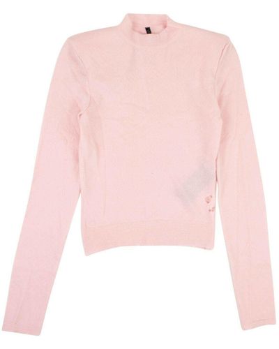 Unravel Project Cashmere Destroyed Detail Sweater - Pink