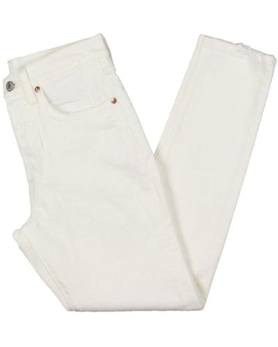 Levi's 501 Button Fly High Rise Skinny Jeans - White
