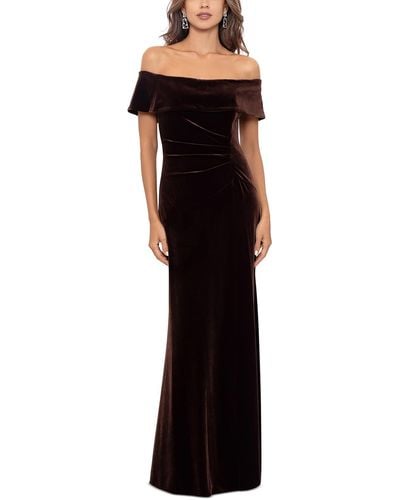Xscape Off-the-shoulder Velvet Gown - Black