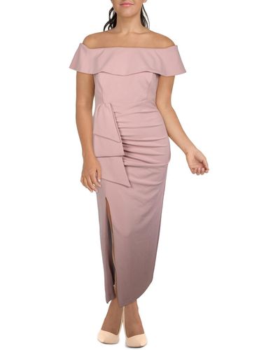 Xscape Plus Off-the-shoulder Maxi Evening Dress - Pink