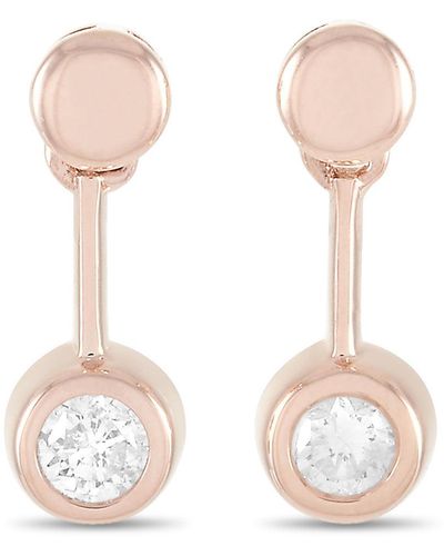 Non-Branded Lb Exclusive 14k Rose 0.16 Ct Diamond Earrings - Pink