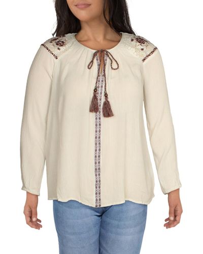 Silver Jeans Co. Tassels Lace Blouse - Natural