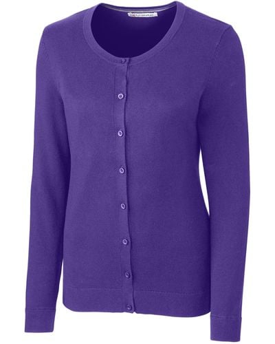 Cutter & Buck Lakemont Cardigan Sweater - Purple
