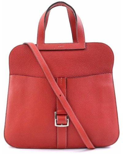 Hermès Halzan Leather Handbag (pre-owned) - Red