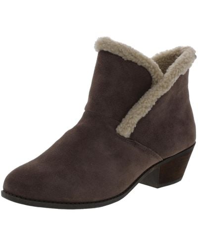 Me Too Zanna 14 Suede Faux Fur Ankle Boots - Brown