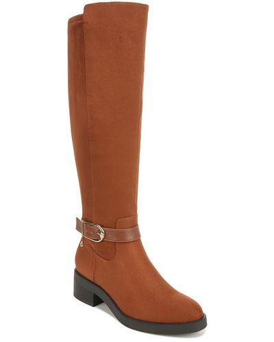 LifeStride Faux Suede Wide Calf Knee-high Boots - Brown
