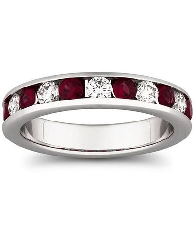 Pompeii3 1ct Ruby & Diamond Channel Set Wedding Ring - Red