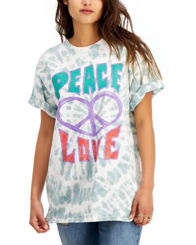 Junk Food Juniors Peace Love Cotton Tie-dye T-shirt - Blue