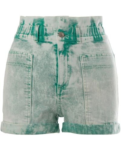 Stella McCartney High-waisted Denim Shorts - Green