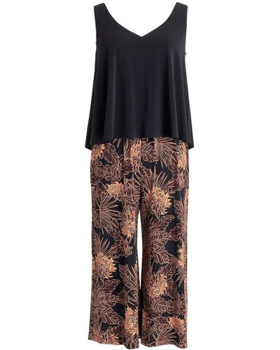 Connected Apparel Printed Cropped Jumpsuit - Multicolor