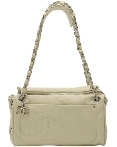 Chanel Coco Mark Leather Shoulder Bag (pre-owned) - Metallic