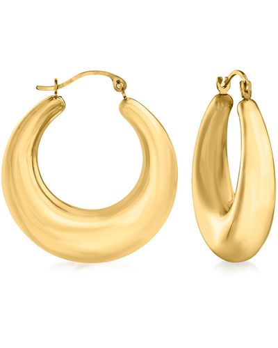 Ross-Simons Andiamo 14kt Gold Over Resin Graduated Hoop Earrings For - Yellow