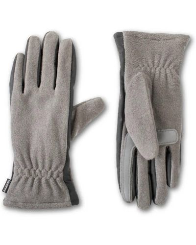 Isotoner Smartdri Fleece Wrist Gloves - Gray