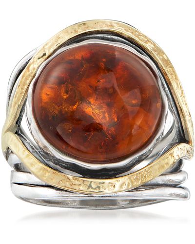 Ross-Simons Amber Cabochon Ring - Brown