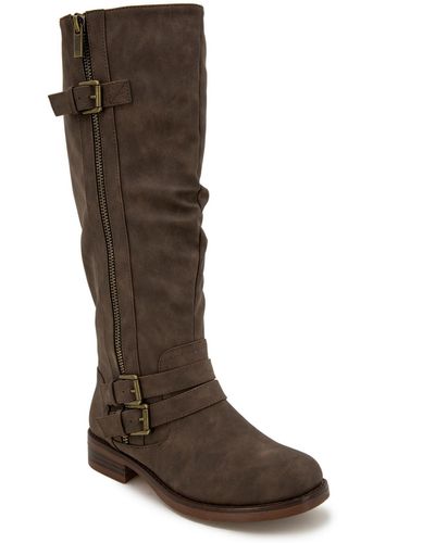Xoxo Mertle Round Toe Zipper On Ds Mid-calf Boots - Brown
