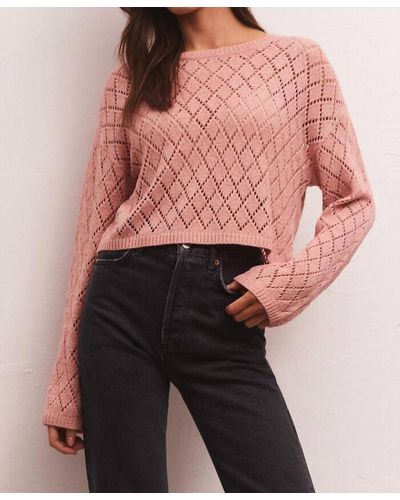 Z Supply Makenna Cropped Sweater - Pink