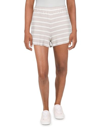 French Connection Ribbed Striped Casual Shorts - White