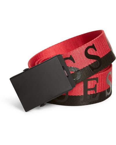 Guess Factory Two-tone Logo Belt - Red