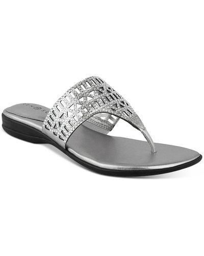 Karen Scott Soniya Slip On Flip-flops Thong Sandals - White