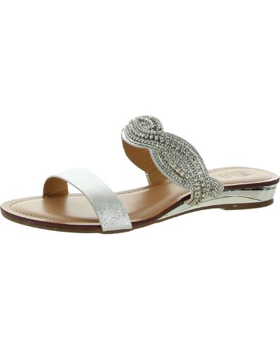 Gc Shoes Jacey Faux Leather Embellished Slide Sandals - Metallic