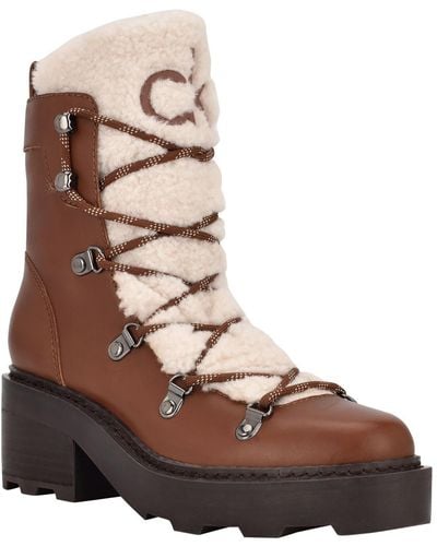 Calvin Klein Alaina Faux Fur Lined Cold Weather Winter & Snow Boots - Natural