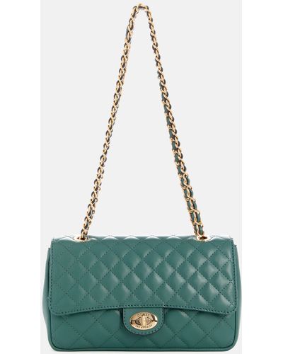 Guess Factory Stars Hollow Quilted Crossbody - Green