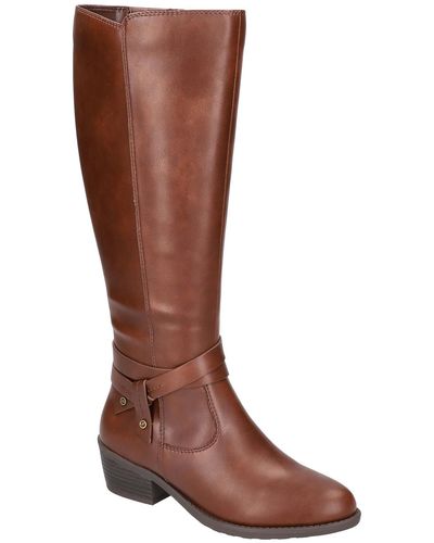 Easy Street Anissa Faux Leather Tall Knee-high Boots - Brown