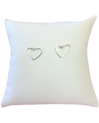 A Blonde and Her Bag Stud Hearts - White