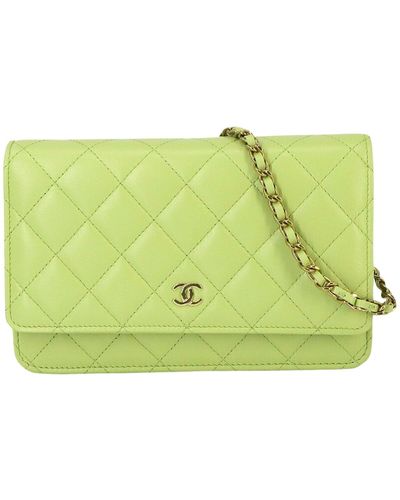 Chanel Wallet On Chain Leather Wallet (pre-owned) - Green