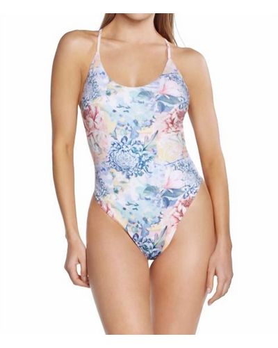 Phax Claridad Scoop Neck Strappy Back One Piece - Blue