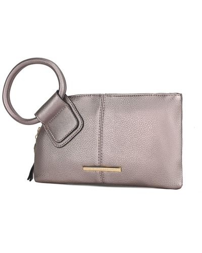 MKF Collection by Mia K Luna Vegan Leather Clutch/wristlet For - Gray