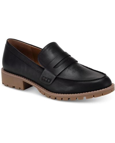 Style & Co. Olivviaa Faux Leather Slip-on Loafers - Black